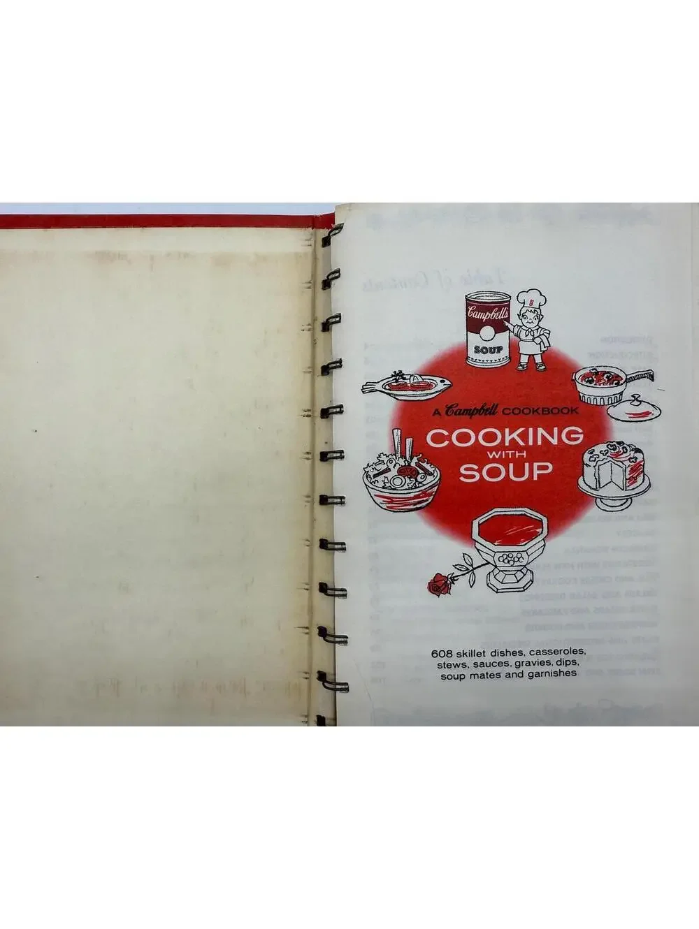 Vintage Campbell's Soup Cookbook: 1960s Recipe Book, Red Kitchen Decor